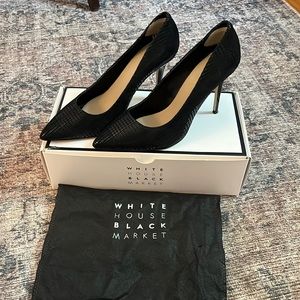barely worn white house black market heels